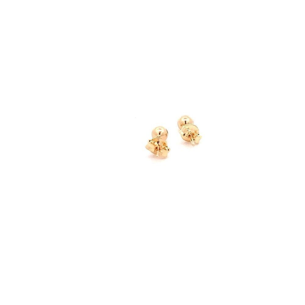 18K Yellow Gold Earrings Stud Ball Very Tiny Very Lightweight 0.84 grams - Picture 6 of 13